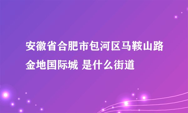 安徽省合肥市包河区马鞍山路金地国际城 是什么街道