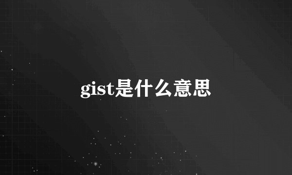 gist是什么意思