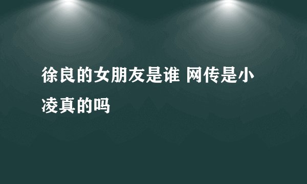 徐良的女朋友是谁 网传是小凌真的吗