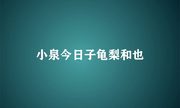 小泉今日子龟梨和也
