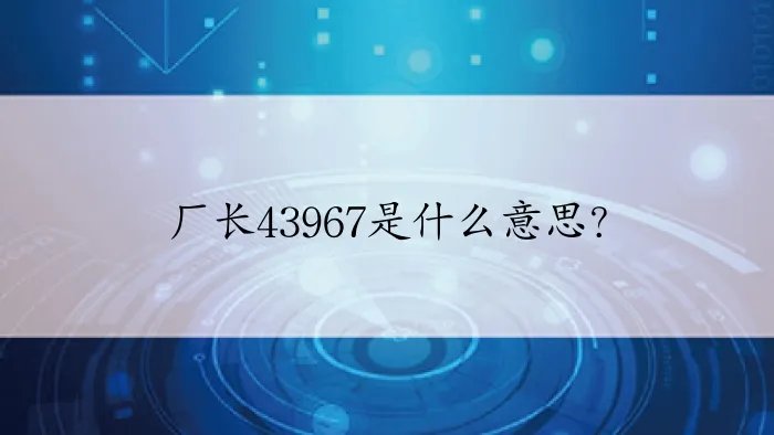 厂长43967是什么意思？