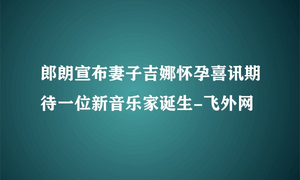 郎朗宣布妻子吉娜怀孕喜讯期待一位新音乐家诞生-飞外网