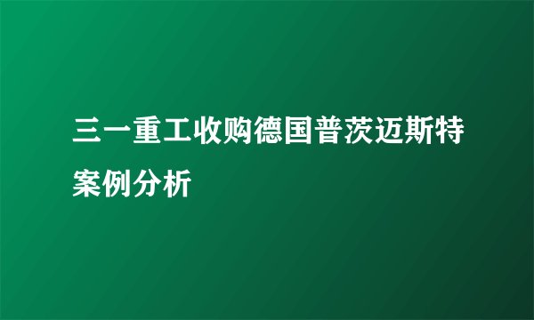 三一重工收购德国普茨迈斯特案例分析