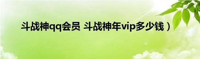斗战神qq会员 斗战神年vip多少钱）