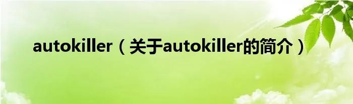 autokiller（关于autokiller的简介）