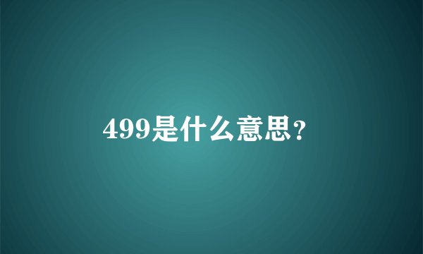 499是什么意思？