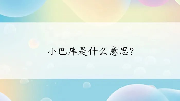 小巴库是什么意思？