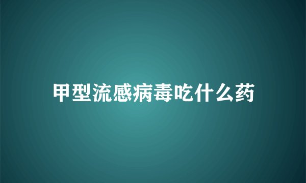 甲型流感病毒吃什么药