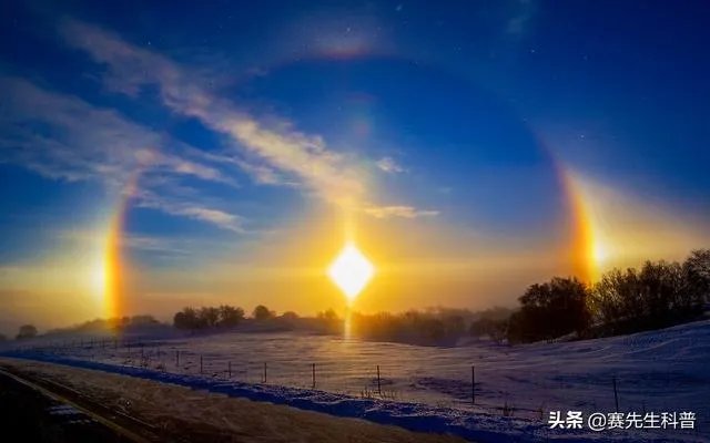 请问吉林天空出现三个太阳，怎么解释！有什么科学依据吗？