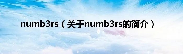 numb3rs（关于numb3rs的简介）