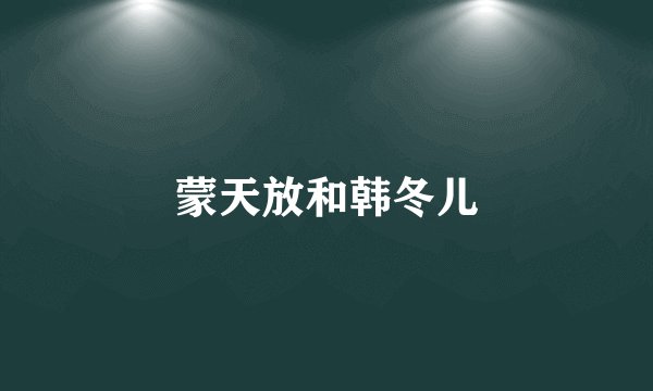 蒙天放和韩冬儿