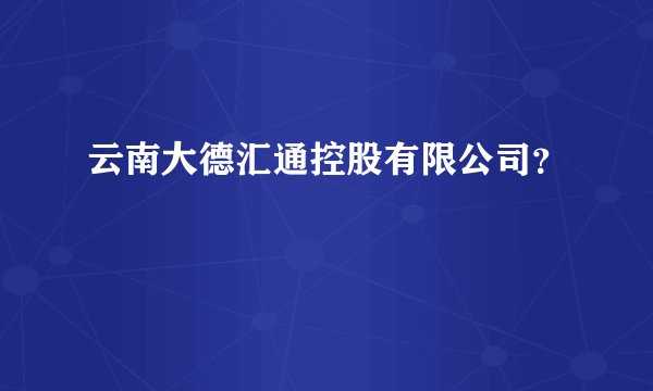 云南大德汇通控股有限公司？