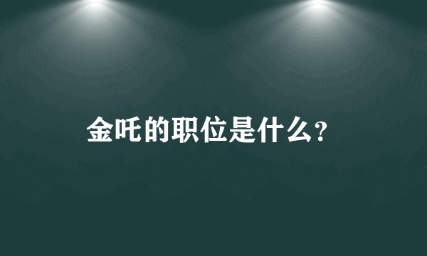 金吒的职位是什么？