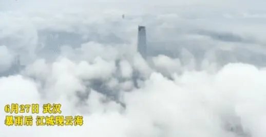 武汉暴雨后现棉花白云海 网友：感觉身处仙境当中