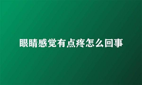 眼睛感觉有点疼怎么回事