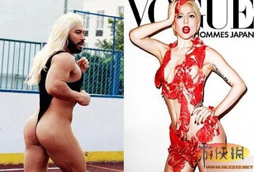 俄罗斯惊现男神gaga全裸雷人装！我想自戳双目