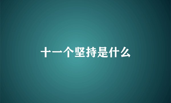 十一个坚持是什么