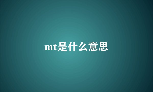 mt是什么意思