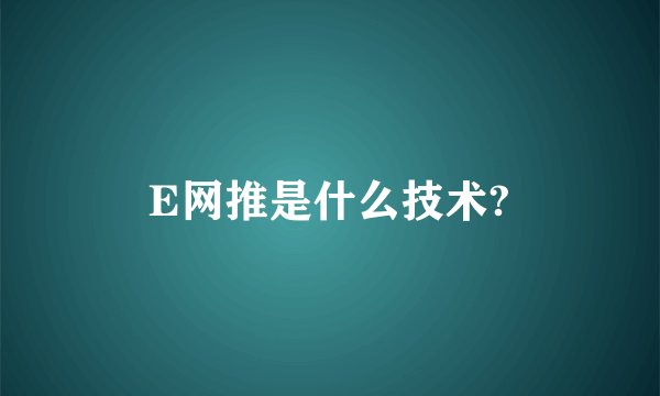 E网推是什么技术?