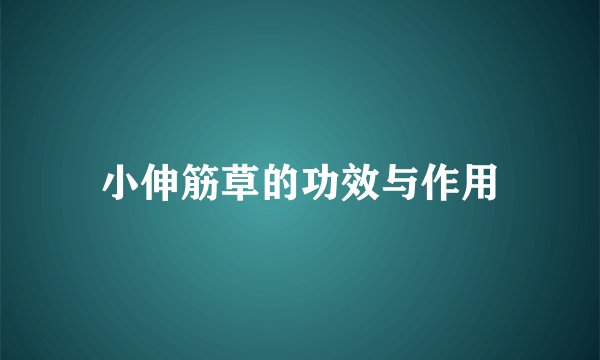 小伸筋草的功效与作用