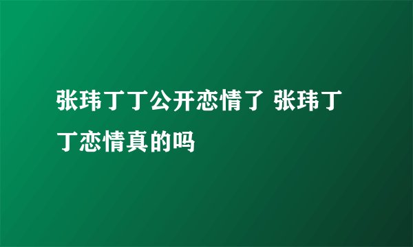 张玮丁丁公开恋情了 张玮丁丁恋情真的吗