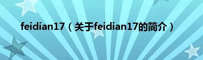 feidian17（关于feidian17的简介）