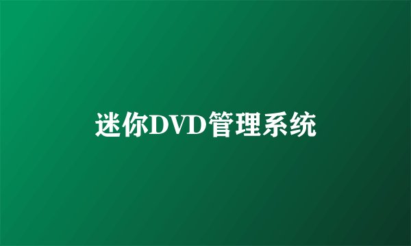 迷你DVD管理系统