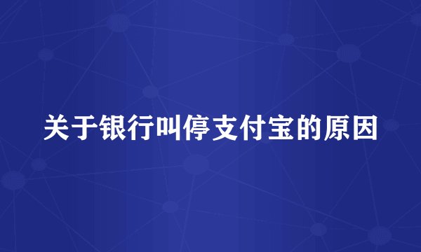关于银行叫停支付宝的原因