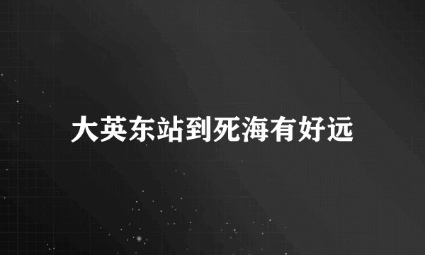 大英东站到死海有好远