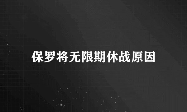 保罗将无限期休战原因
