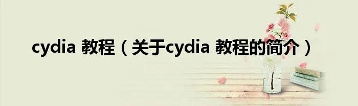 cydia 教程（关于cydia 教程的简介）
