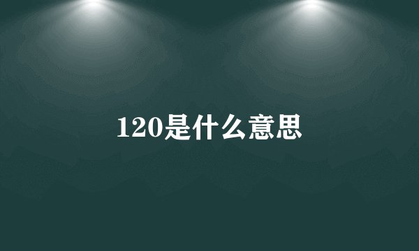 120是什么意思
