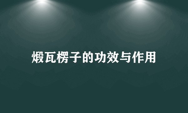 煅瓦楞子的功效与作用