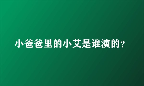 小爸爸里的小艾是谁演的？