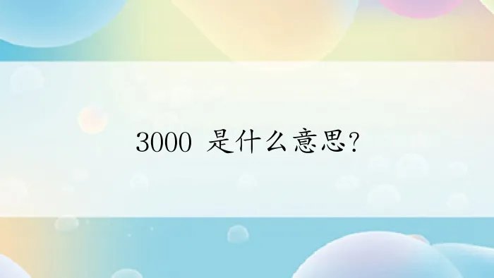 3000 是什么意思?