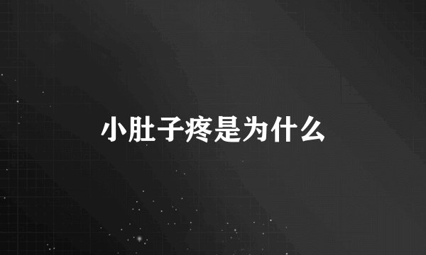 小肚子疼是为什么