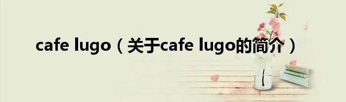cafe lugo（关于cafe lugo的简介）