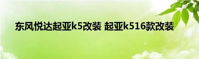 东风悦达起亚k5改装 起亚k516款改装