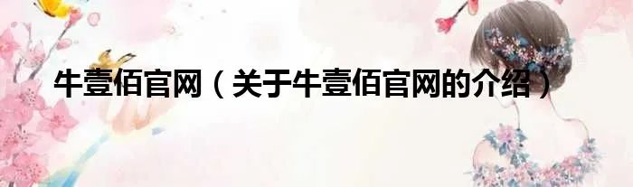 牛壹佰官网（关于牛壹佰官网的介绍）