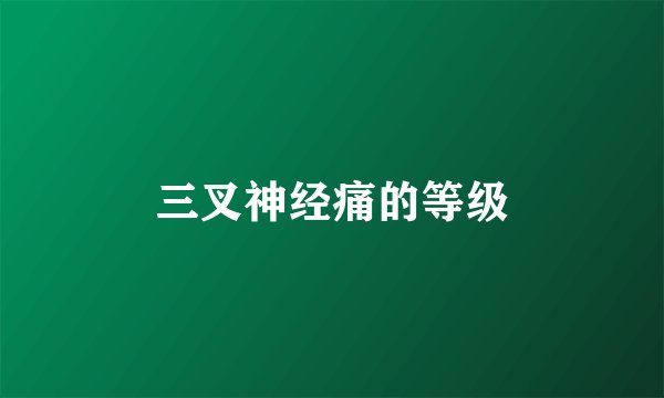 三叉神经痛的等级
