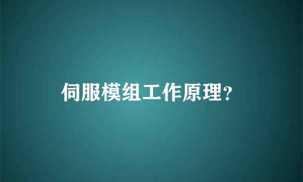 伺服模组工作原理？