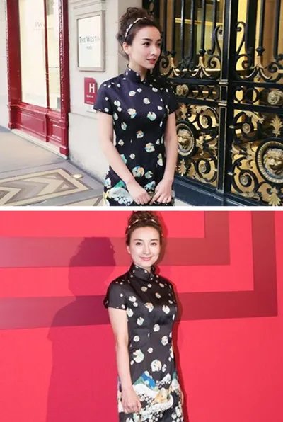 吴昕旗袍亮相巴黎时装周引关注 性感身材颇有一番美感