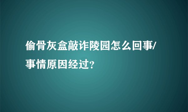偷骨灰盒敲诈陵园怎么回事/事情原因经过?