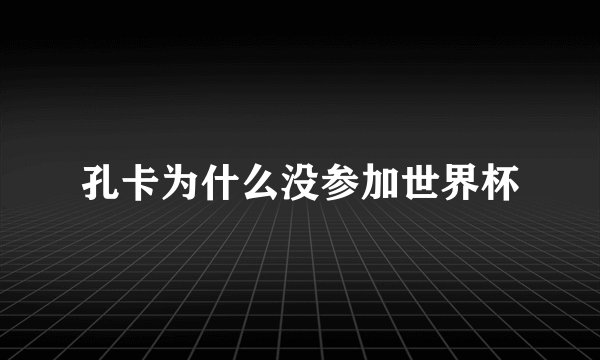 孔卡为什么没参加世界杯