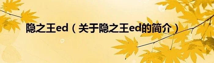 隐之王ed（关于隐之王ed的简介）