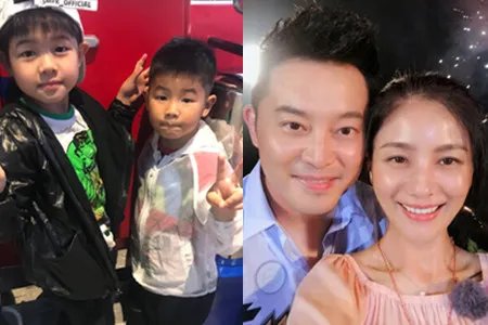 沙溢胡可素颜合影 两人比心秀恩爱