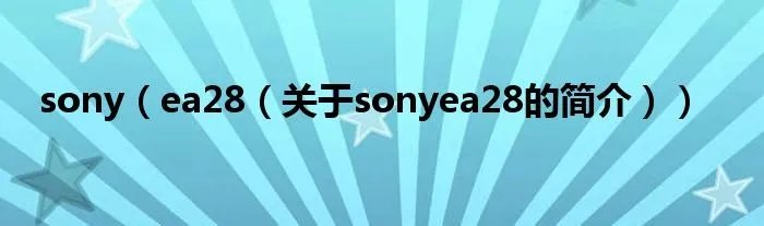 sony（ea28（关于sonyea28的简介））