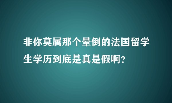 非你莫属那个晕倒的法国留学生学历到底是真是假啊？