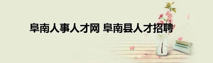 阜南人事人才网 阜南县人才招聘