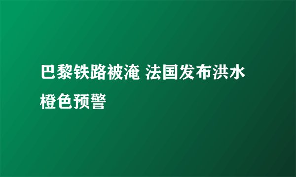 巴黎铁路被淹 法国发布洪水橙色预警
